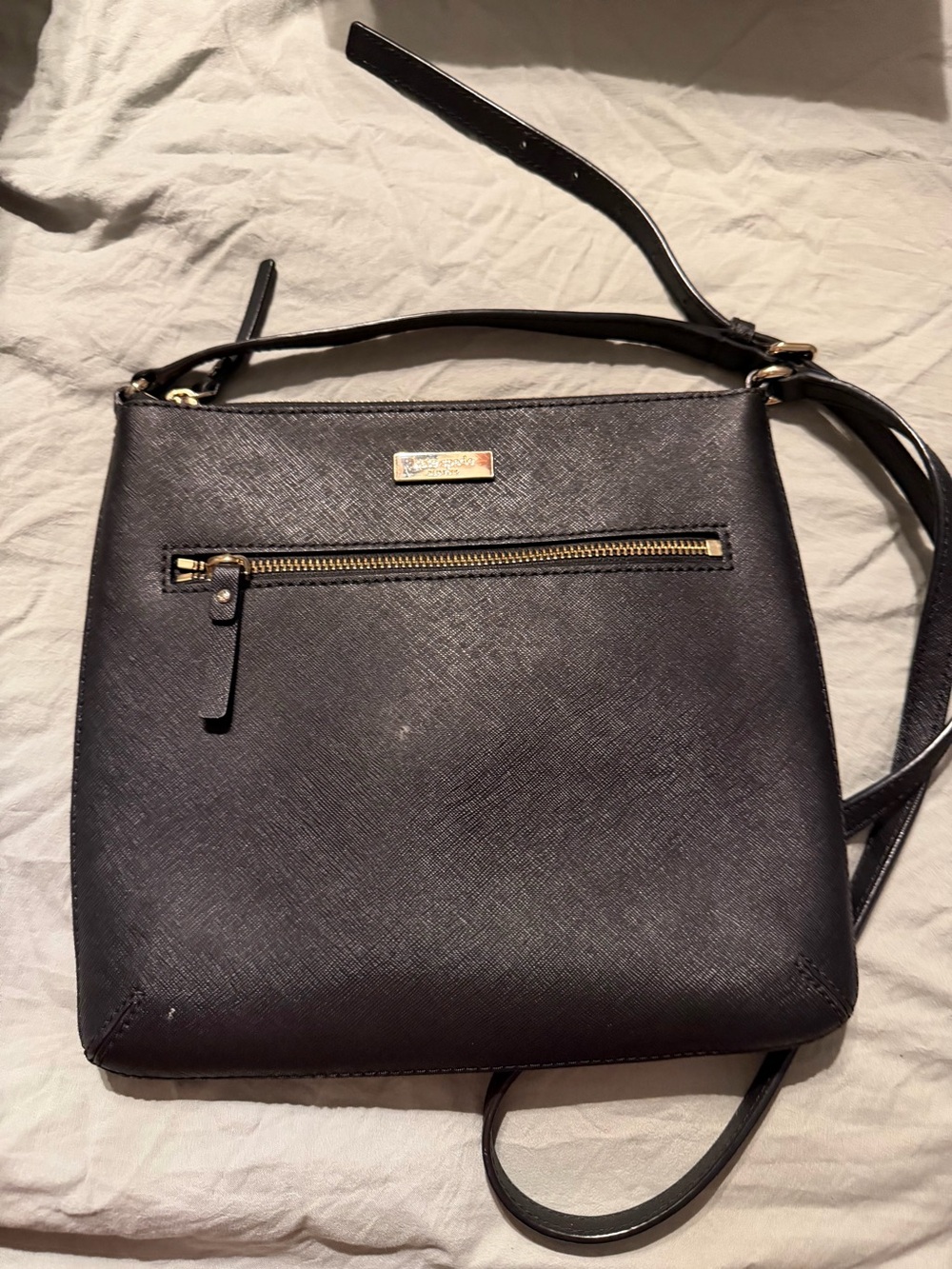 Kate Spade New York Black Crossbody Shoulder Bag with Gold Hardware